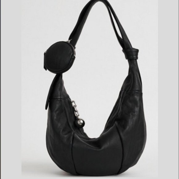 DeMAKER Handbags - DeMAKER, Onion Medium Bag,  Black Sheep Skin, with Circle Pouch